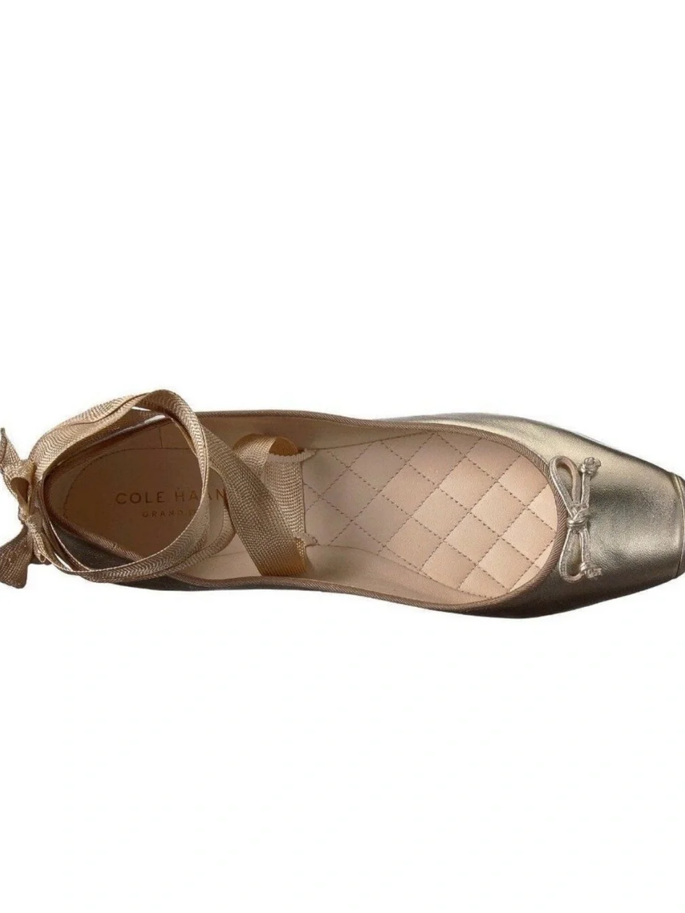 Cole Haan Metallic Champagne Gold “Downtown” Ballet Flat